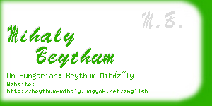 mihaly beythum business card